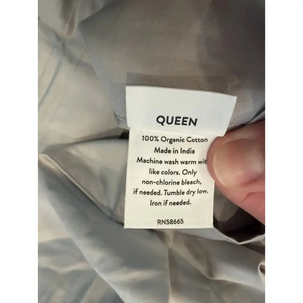 Nordstrom 400 Thread Count 100% Cotton Duvet Cover Pillow Cases Queen NWT